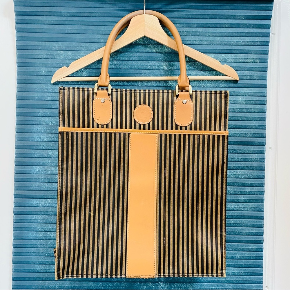 Vintage Fendi Stripe Vertical Tote Bag